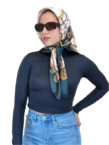 The Amira Vintage-Inspired Silk Scarf