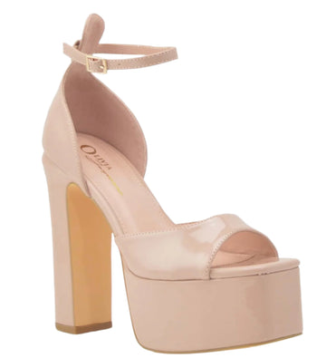 The Open Toe Nude Ankle Strap Heels