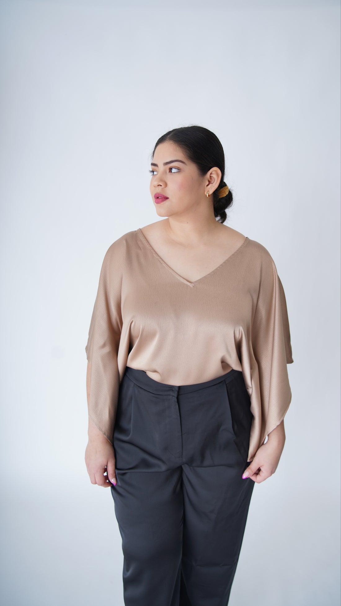 The Flowy V-Neck Satin Top