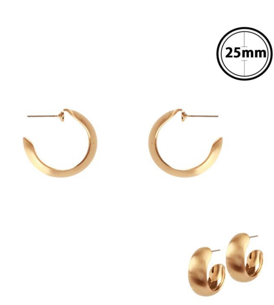 The Chic Matte Gold Hoop