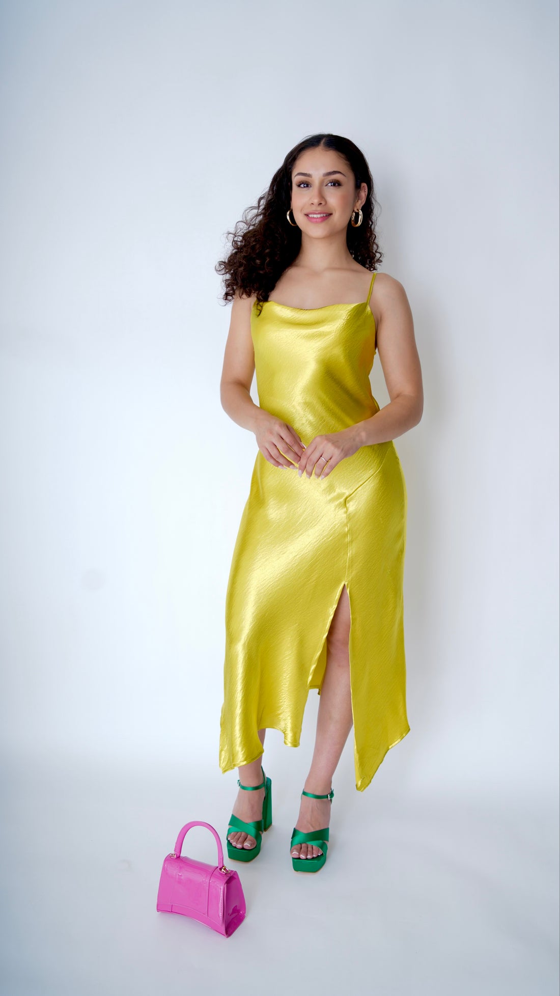 The Bias Slit Midi Dress