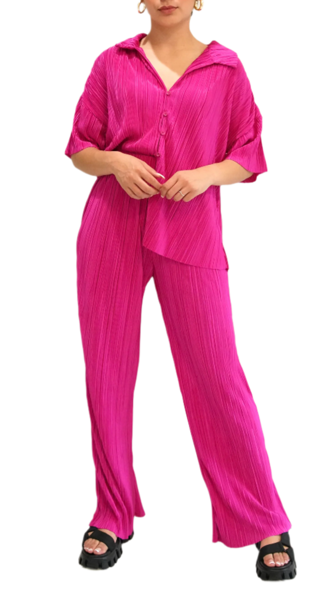 The Solid Pleated Set