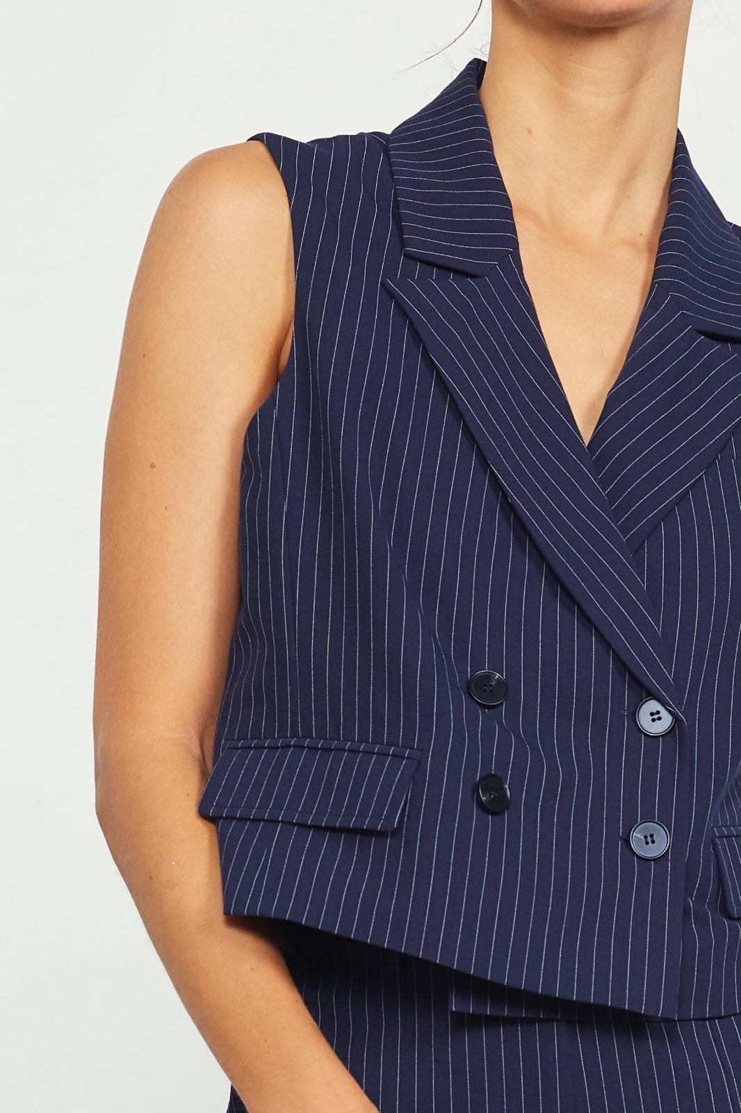 Pinstripe Double Breasted Vest