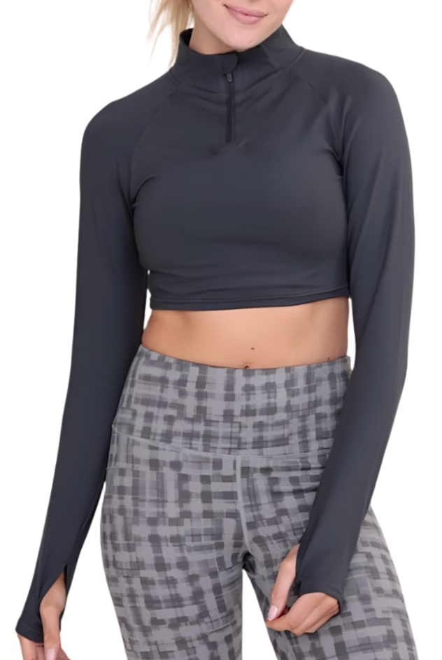 The Cropped Zip Active Top