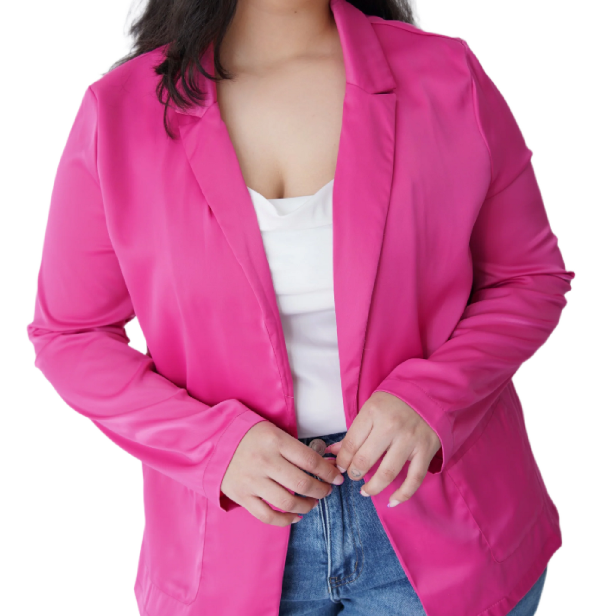 The Curvy Satin Blazer