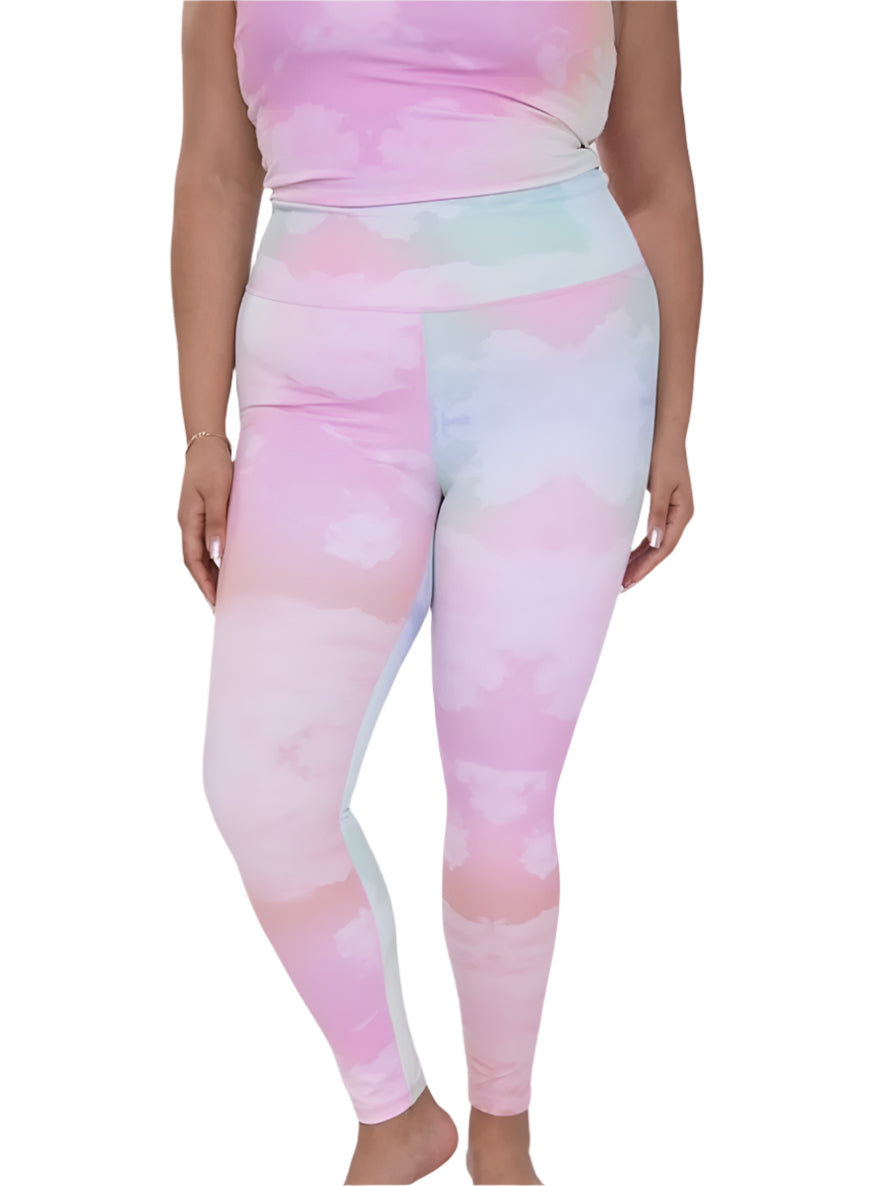 The Curvy Rainbow Cloud High-Waist Leggings