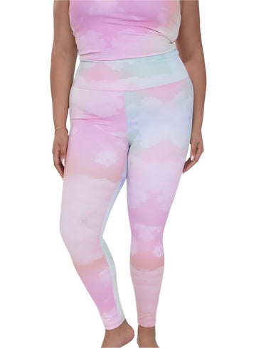 The Curvy Rainbow Cloud High-Waist Leggings