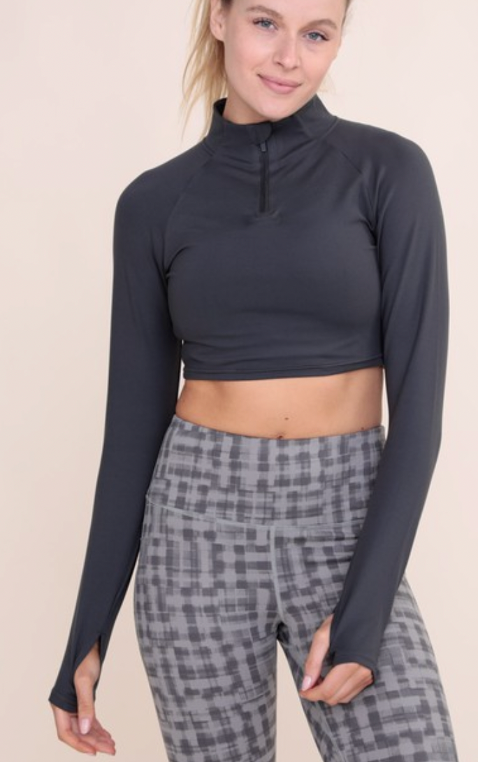 The Cropped Zip Active Top