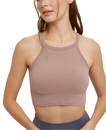 The Seamless Ribbed High Neck Top